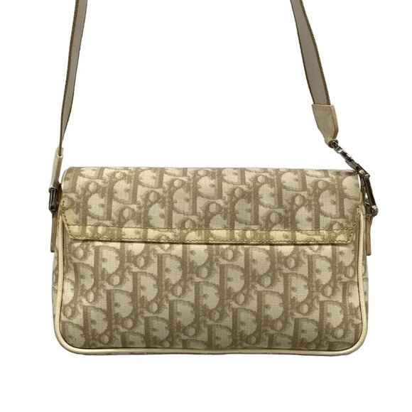 Auth DIOR/ChristianDior Flower - Cream Brown Multi PVC Leather Shoulder Bag - Picture 3 of 15